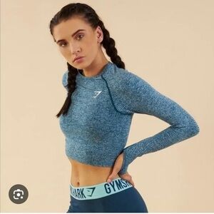 Gymshark vital seamless LS crop top, deep teal